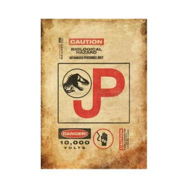 Imagem de Placa De Advertência Vintage De Dinossauro, Pôster Retrô, Arte Estétic