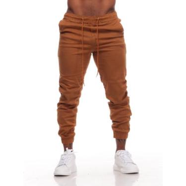 Imagem de Calça Jogger Masculina Slim Sarja e Jeans Com Punho Elástico - Mitchel