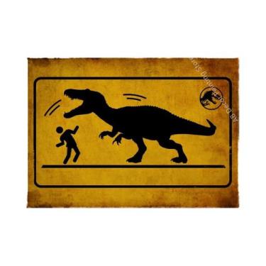 Imagem de Placa De Advertência Vintage De Dinossauro, Pôster Retrô, Arte Estétic
