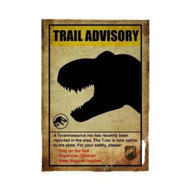 Imagem de Placa De Advertência Vintage De Dinossauro, Pôster Retrô, Arte Estétic