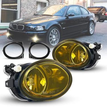 Imagem de TULALUX Faróis de neblina para E46 2001-2005 BMW Série 3 320i 323i 325i 325xi 330i 330xi com pacote esportivo apenas 2001-2006 BMW M3 luzes de neblina montagem mout um par (lentes amarelas)