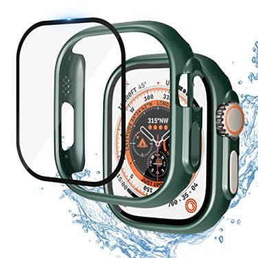 Imagem de KAPPDE Capa+Película protetora de tela para Apple Watch Ultra 49mm Anti-Scratch PC Apple Watch Ultra Case Iwatch Ultra 49mm Vidro + Capa (Cor: Verde Escuro, Tamanho: Ultra 49mm)