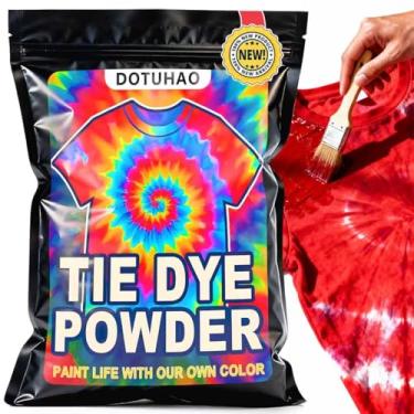Imagem de DOTUHAO Tie Dye em pó, tinta vermelha para tecido, corantes para roupas, corantes criativos para roupas, perfeitos para artes e artesanato, arte em tecido DIY (vermelho, 113 g)