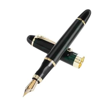 Imagem de ONECMN Caneta-tinteiro de luxo para escritório, material escolar, papelaria, canetas para escrever (verde escuro, dobradas)