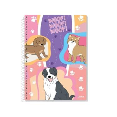 Imagem de Caderno Universitário Pet Fun 160 folhas 10 matérias- Coleção 2026 Capa Dura Espiral Animais Fofos (Cachorro Woof)
