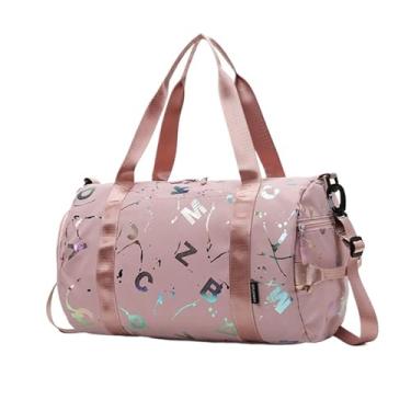 Imagem de AHGDDA Bolsa tiracolo tiracolo para academia, ioga, esportes, dança, para meninas, meninos, letras graffiti, viagem, fitness, siwming, seco, molhado, impermeável, à prova d'água, rosa, One Size