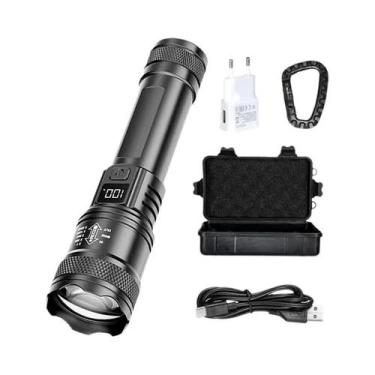 Imagem de Lanterna LED Recarregável À Prova d'Água Com Zoom, Display LCD, 3 Modo