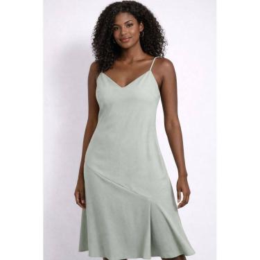 Imagem de Vestido Midi Feminino Decote V Alças Finas Elegante