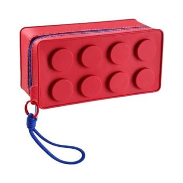 Imagem de Estojo De Armazenamento De Canetas Portátil Em Forma De Bloco De Const