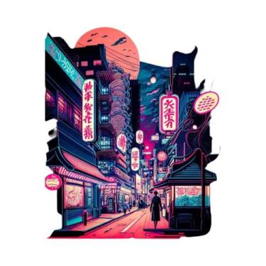 Imagem de Pôster De Paisagem Urbana De Tóquio Em Neon, Arte De Parede Em Canvas 