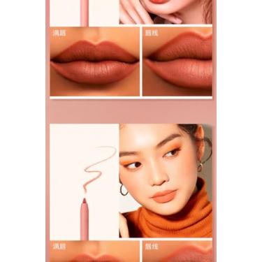 Imagem de Conjunto de Lápis Boca Batom Longa Duração Não-aderente Anti-manchas Multifuncional Fácil Aplicar para Linhas Precisas e Efeito Mate