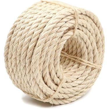 Imagem de Corda de sisal natural para substituição de arranhadores de gatos, cabo de reparo de árvore de gato durável para projetos faça você mesmo, torres de escalada, proteção de móveis, raspadinha