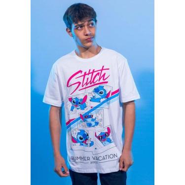 Imagem de Camiseta Disney Stitch Summer Vacation - Piticas, 6, Branco, Feminino