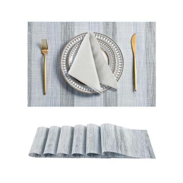 Imagem de Individuales Leetaltree Azul Acero claro Juego de 6 Resistentes al Cal