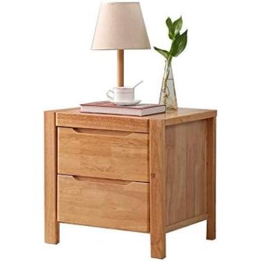 Imagem de Mini mesa de cabeceira de madeira maciça, mesa de cabeceira simples e de dormitório para quarto