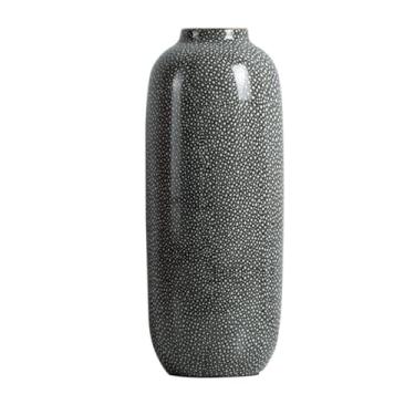 Imagem de Arranjo de flores decorativas cinza de cerâmica moderna, vaso de flores secas para casa, simples, moderno, sala de estar, entrada, mesa de trabalho, centros de mesa