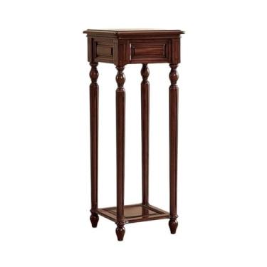 Imagem de KHUTRW3D Base de vaso American Classic Black Walnut Flower Rack, suporte de planta de perna alta para sala de estar interna (grande)