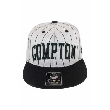 Imagem de Boné Compton Aba Reta Snapback Urban Pinstripe Cinza-Unissex