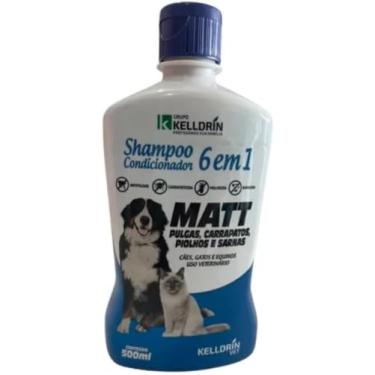 Imagem de Shampoo 6 Em 1 Kelldrin Antipulgas Carrapatos Sarna 500ml Cães Gatos