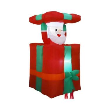 Imagem de Papai Noel Inflável De 1,5m Com Luzes LED Automáticas Para Decoração D