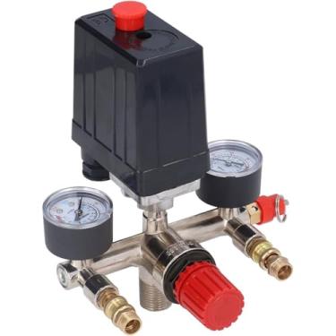 Imagem de Kit de válvula de pressão de compressor de ar 90-120 PSI manifold regulador válvulas medidores