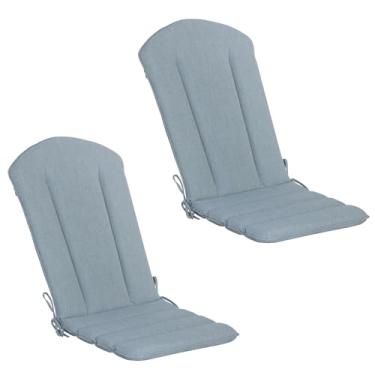 Imagem de COZYVIDA Conjunto de 2 almofadas Adirondack para cadeira Adirondack de 127 x 50,8 cm, repelente de água, resistente ao desbotamento, encosto alto, para ambientes externos, para pátio, azul claro