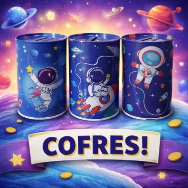 Imagem de Cofre Redondo Infantil - Escolha o Tema  Capivara, Astronauta, Unicórn