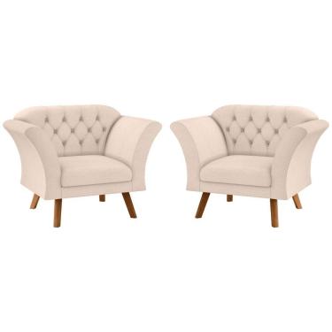 Imagem de Conjunto Poltrona Decorativa Roseira Linha Bege