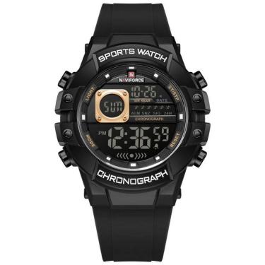 Imagem de Relógio Multifuncional Masculino Digital Design Esportivo A Prova D´agua 3atm Preto Rose