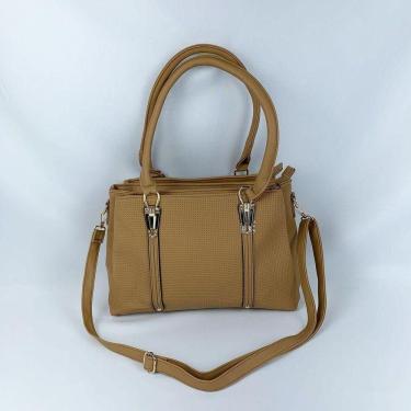 Imagem de Bolsa De Ombro Tote Tranversal Grande Com Alça De Mão areia