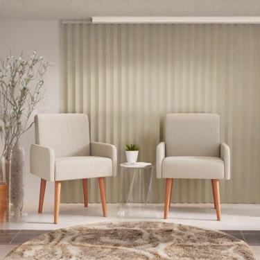 Imagem de Poltrona Rebeca Luxo Decorativa Em Veludo P/ Salas Moderna Cor bege