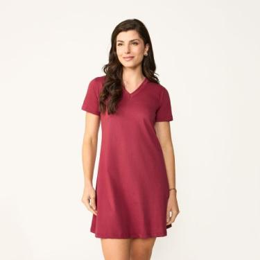 Imagem de Kit 2 Vestido Feminino Manga Curta Decote V Algodão Tribo Livre, Cinza