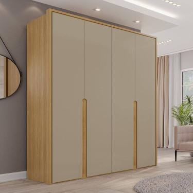 Imagem de Guarda-roupa 4 Portas 3 Gavetas Lizz Hannover/Cinza