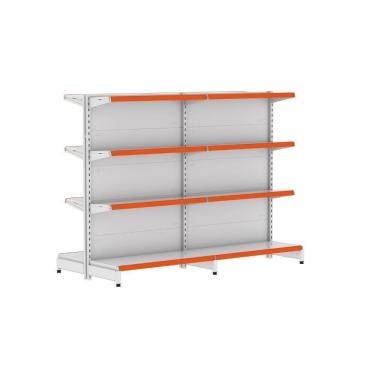 Imagem de Kit 2 Módulos De Gôndolas Centro 1,37 Fit40 Amapá Expositor Branco