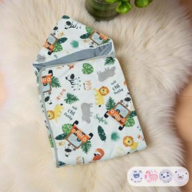 Imagem de Toalha De Banho Para Bebe Estampada Com Capuz Menino Menina - Maria's 