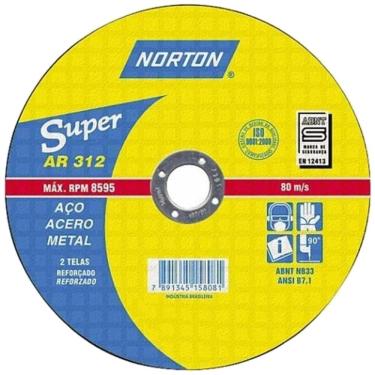 Imagem de Disco de Corte Para Ferro Ar312 10 X 1-8 X 5-8 66252842986 Norton Disco de Corte Super Ar312 25