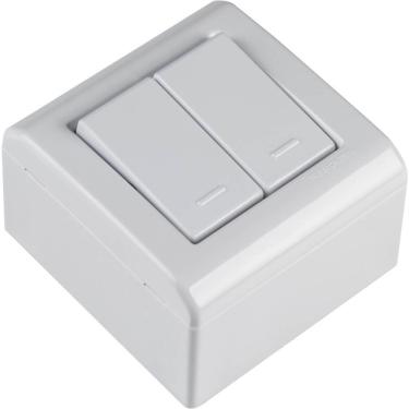 Imagem de Caixa de Sobrepor com 2 Interruptores Simples de 10 Ampères E 250 Volts Lizflex Branca...