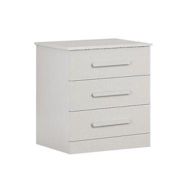 Imagem de Mesa de Cabeceira Rubi 3 Gavetas Branca - Modern