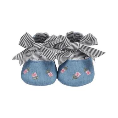 Imagem de Sapatos De Berço Para Bebês Meninas Com Sola Macia E Antiderrapante Co
