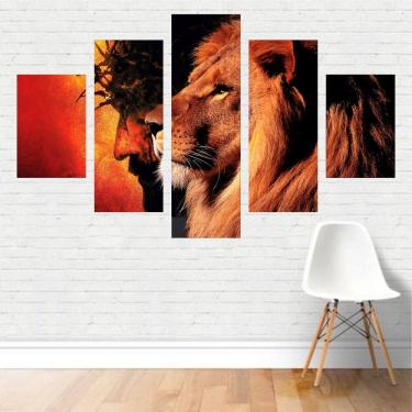 Imagem de Quadro Religião Jesus Leão De Judá Coroa De Espinhos Canvas