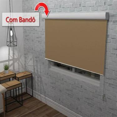 Imagem de Persiana Cortina Rolo Blackout Castor Com Bandô 1,40m X 1,40m - Sala E