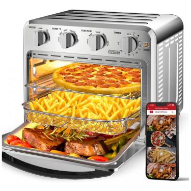Imagem de Forno Elétrico de Bancada 16 Litros com 5 Funções Incluindo Air Fryer, 110V 1500W Geek...