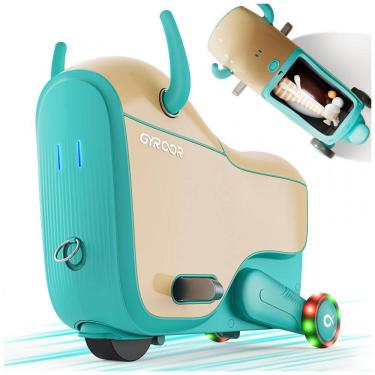 Imagem de Carrinho elétrico infantil Gyroor GNU com rodas luminosas, velocidades ajustáveis e compartimento de 14L