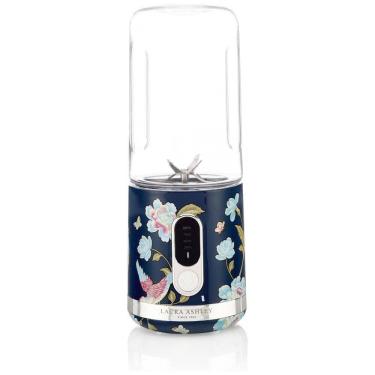 Imagem de Mini Liquidificador Portátil Laura Ashley 450ml USB Elveden Navy, 100W, 6 Lâminas Inox, Smoothie, Academia, Viagem, Garrafa Tampa Rosqueada