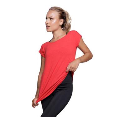Imagem de Blusa Fitness Mullet Feminina Tela Vazada Treino - Vekyo, Vermelho, GG