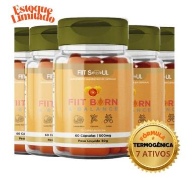 Imagem de Kit 5 Termogênico Laranja Moro Cromo 60 Cápsulas  Controle do Metaboli