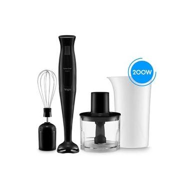 Imagem de Mixer Elgin Turbo Chef 3 em 1 Preto 200W Copo 700ml Miniprocessador Fouet Preto / 220