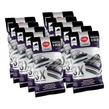 Imagem de 10 Sacos À Vácuo Organizador Cobertor Edredom Roupas 70x110c - Congrat