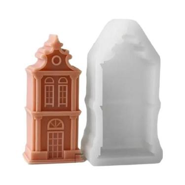 Imagem de Molde De Silicone 3D Para Vela Em Formato De Casa De Natal, Molde DIY 