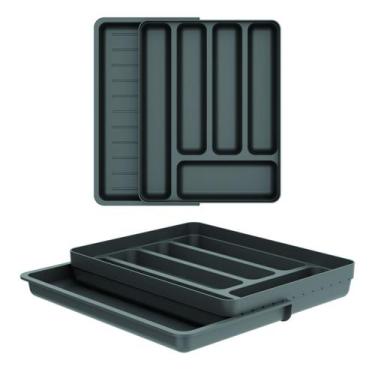 Imagem de Organizador de gaveta porta talheres utensílios expansível - ou, chumb